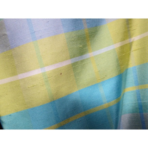 MURELI Sz S Small 100% Silk Aqua Blue Green Plaid Lined Jacket w/ Tags - Picture 13 of 15